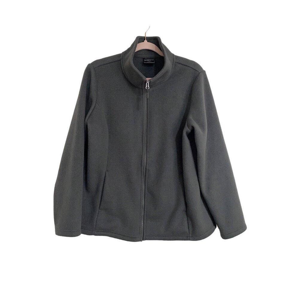 32 Degrees Heat Womens Full-Zip Fleece Jacket Gray Size Large Polyester Blend